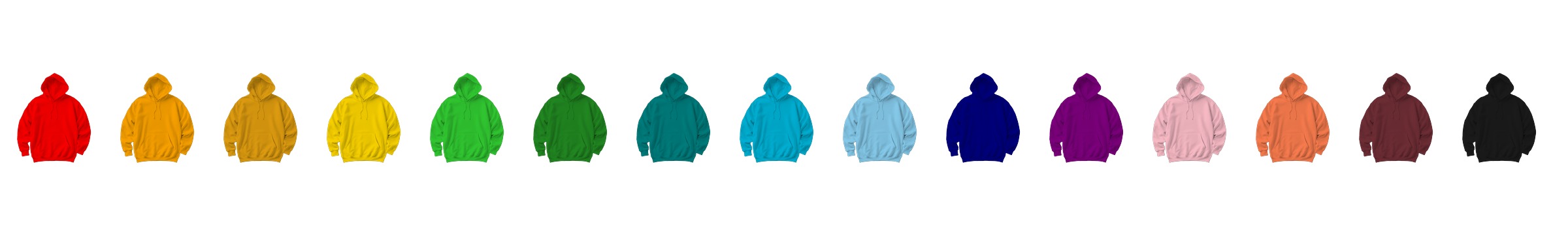 Hoodies in every colour