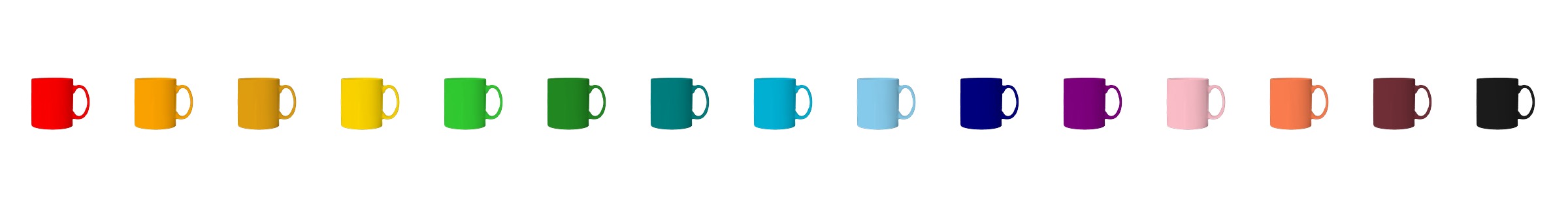 Ceramic mugs in every colour