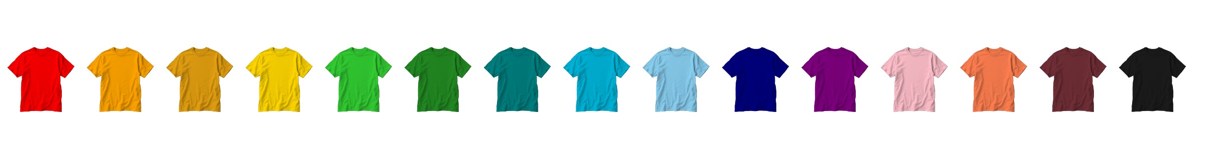 T-shirts in every colour