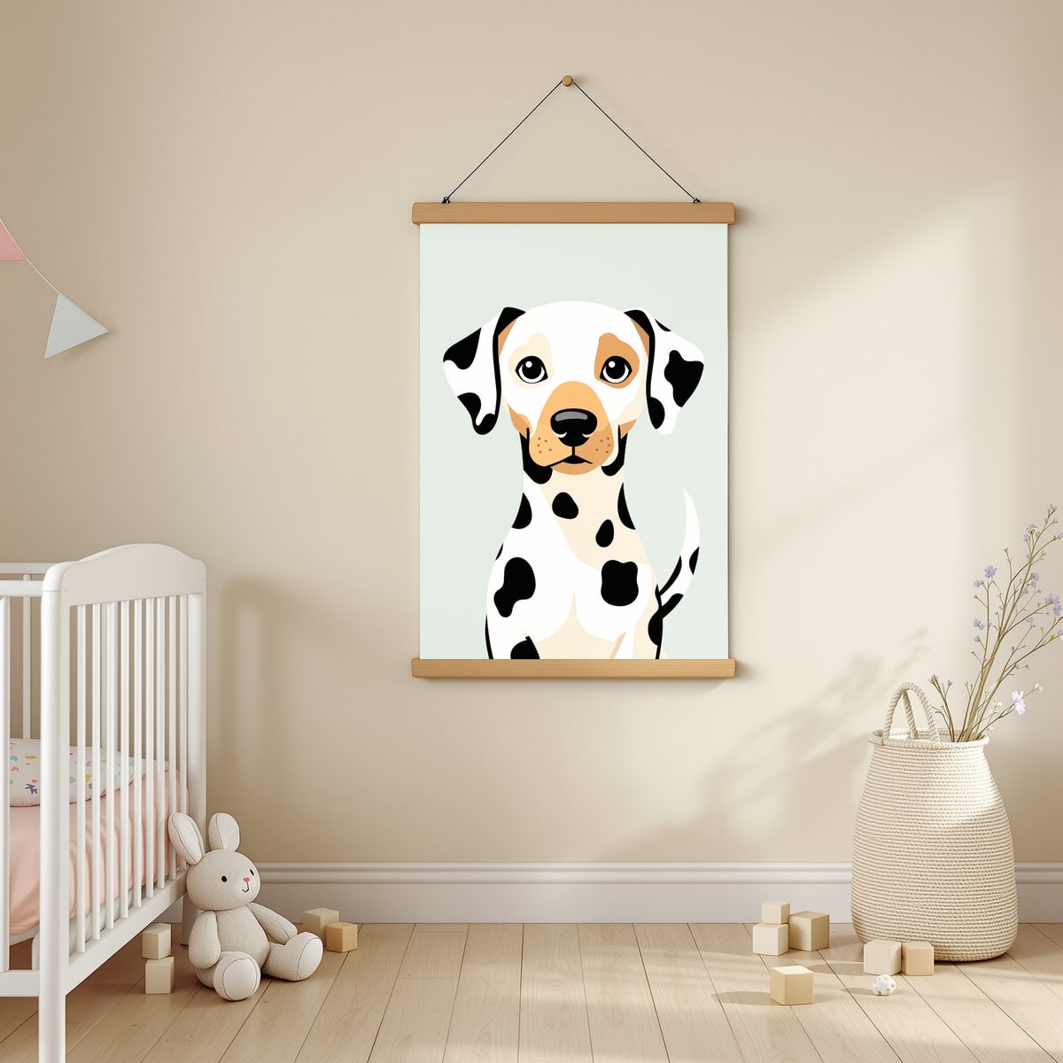 Nursery frame with Dalmatian artwork